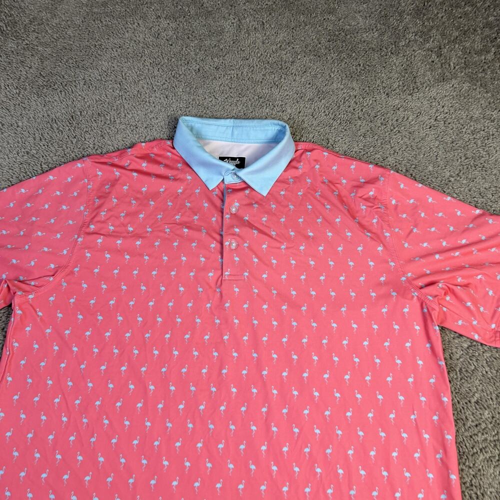Men's Pink Polo with Light Blue Collar - Classic Lightweight Performance - Picture 3 of 11